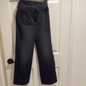 Joes high waisted crop blackened denim wide leg jeans